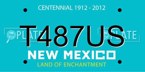 T487US New Mexico License Plate