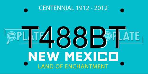 T488BT New Mexico License Plate