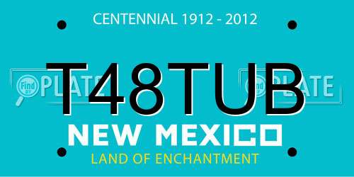 T48TUB New Mexico License Plate
