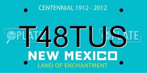T48TUS New Mexico License Plate