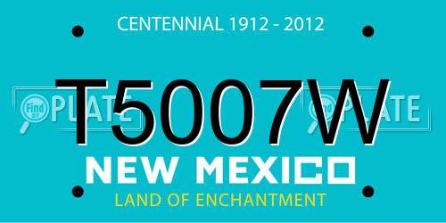 T5007W New Mexico License Plate