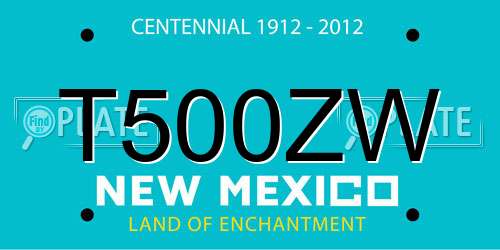 T500ZW New Mexico License Plate