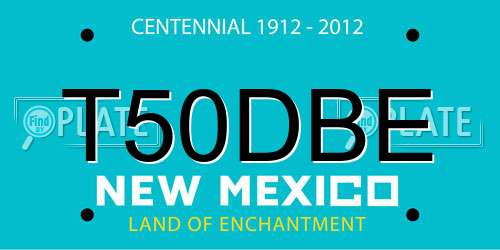 T50DBE New Mexico License Plate