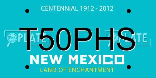 T50PHS New Mexico License Plate