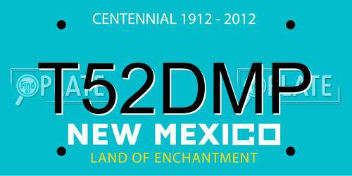T52DMP New Mexico License Plate