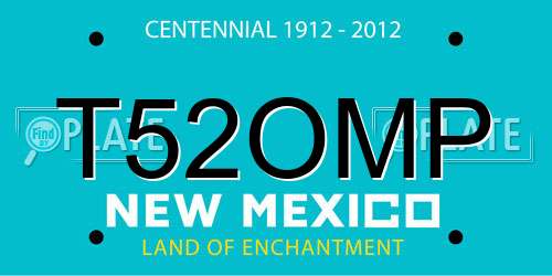 T52OMP New Mexico License Plate