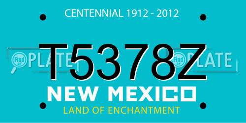 T5378Z New Mexico License Plate