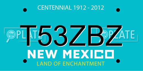 T53ZBZ New Mexico License Plate