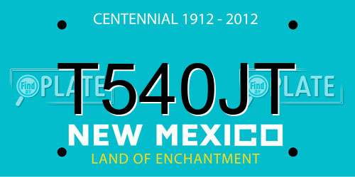 T540JT New Mexico License Plate