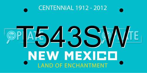 T543SW New Mexico License Plate