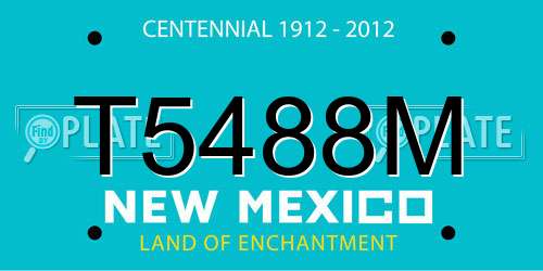 T5488M New Mexico License Plate