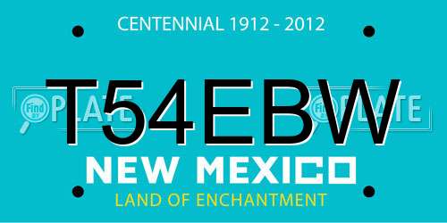 T54EBW New Mexico License Plate