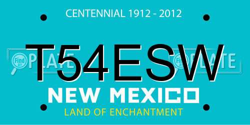 T54ESW New Mexico License Plate