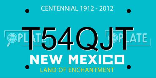 T54QJT New Mexico License Plate
