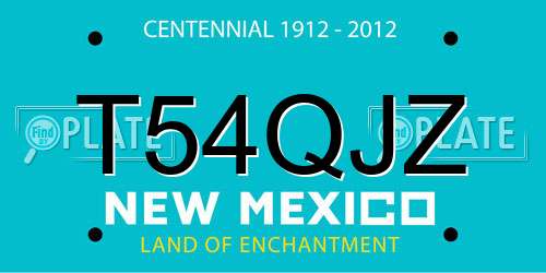 T54QJZ New Mexico License Plate