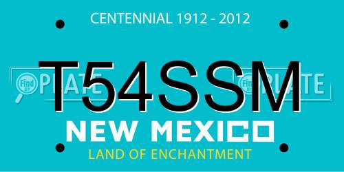 T54SSM New Mexico License Plate