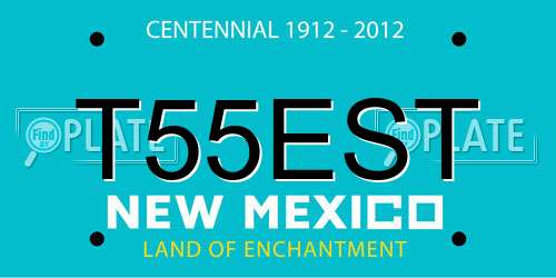 T55EST New Mexico License Plate