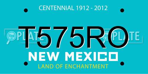 T575RO New Mexico License Plate