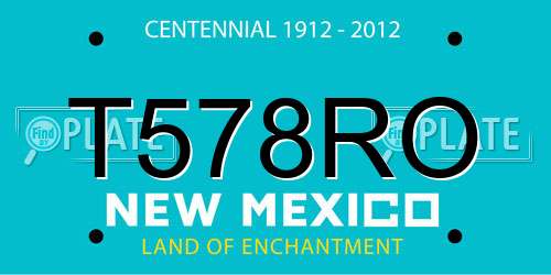 T578RO New Mexico License Plate