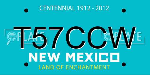 T57CCW New Mexico License Plate