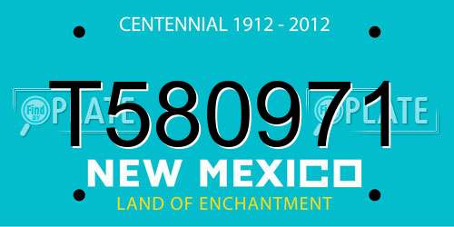 T580971 New Mexico License Plate
