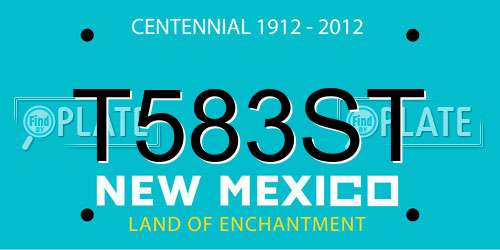 T583ST New Mexico License Plate