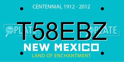 T58EBZ New Mexico License Plate