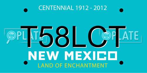 T58LCT New Mexico License Plate