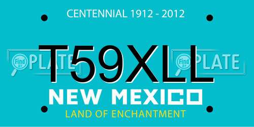 T59XLL New Mexico License Plate