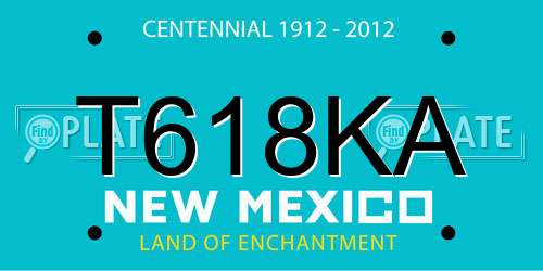 T618KA New Mexico License Plate