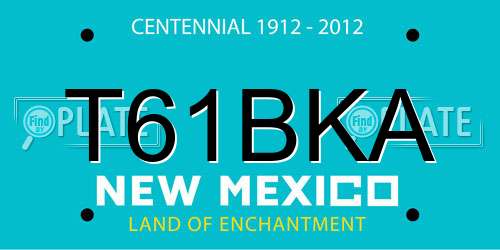 T61BKA New Mexico License Plate