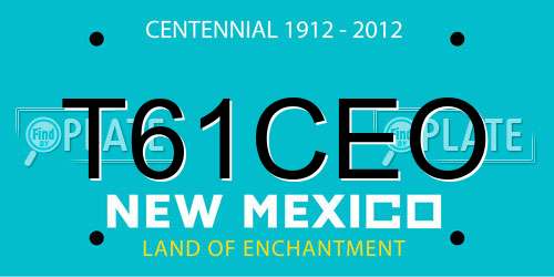T61CEO New Mexico License Plate