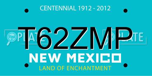 T62ZMP New Mexico License Plate