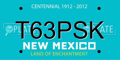 T63PSK New Mexico License Plate