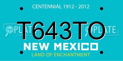 T643TO New Mexico License Plate