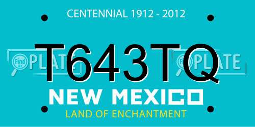 T643TQ New Mexico License Plate