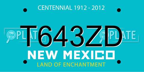 T643ZD New Mexico License Plate