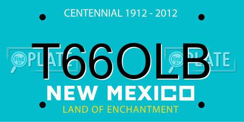T66OLB New Mexico License Plate