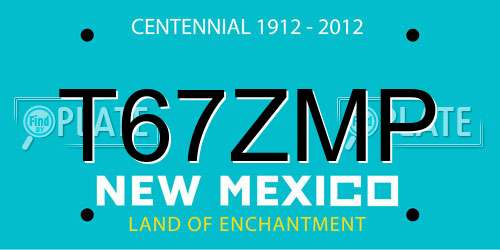 T67ZMP New Mexico License Plate