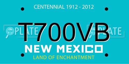 T700VB New Mexico License Plate
