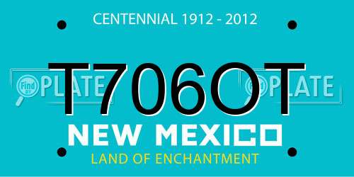 T706OT New Mexico License Plate