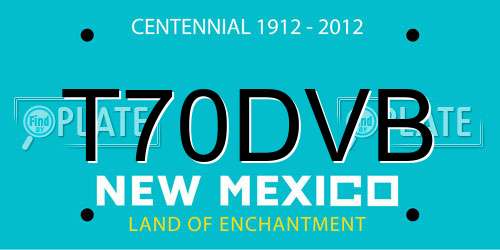 T70DVB New Mexico License Plate