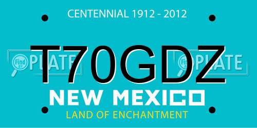 T70GDZ New Mexico License Plate