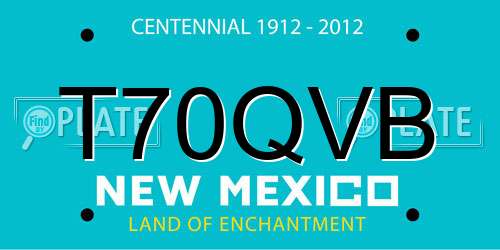 T70QVB New Mexico License Plate