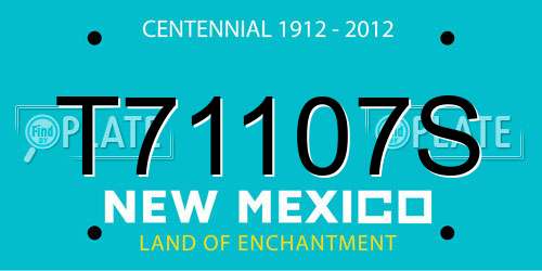 T71107S New Mexico License Plate