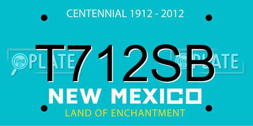 T712SB New Mexico License Plate