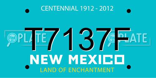 T7137F New Mexico License Plate