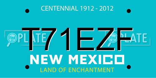 T71EZF New Mexico License Plate