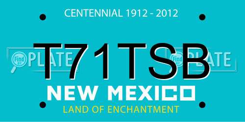 T71TSB New Mexico License Plate