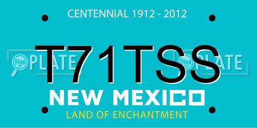 T71TSS New Mexico License Plate